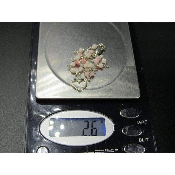 8" Sterling Silver Small Love Heart Charm Dainty Bracelet Vintage Elegant - Picture 7 of 7